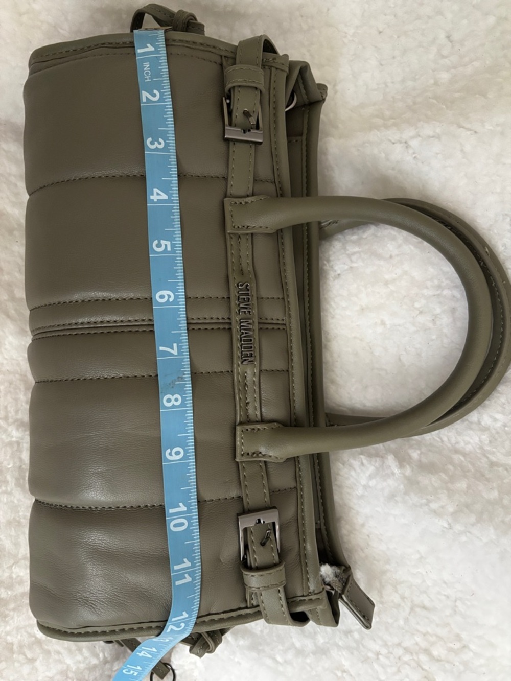 Steve Madden Olive Quilted Mini Satchel Crossbody - Picture 8 of 8